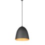 Moderne, schwarz-goldene Pendelleuchte Tilda, 25 cm Durchmesser, für Wohn- und Essbereich.