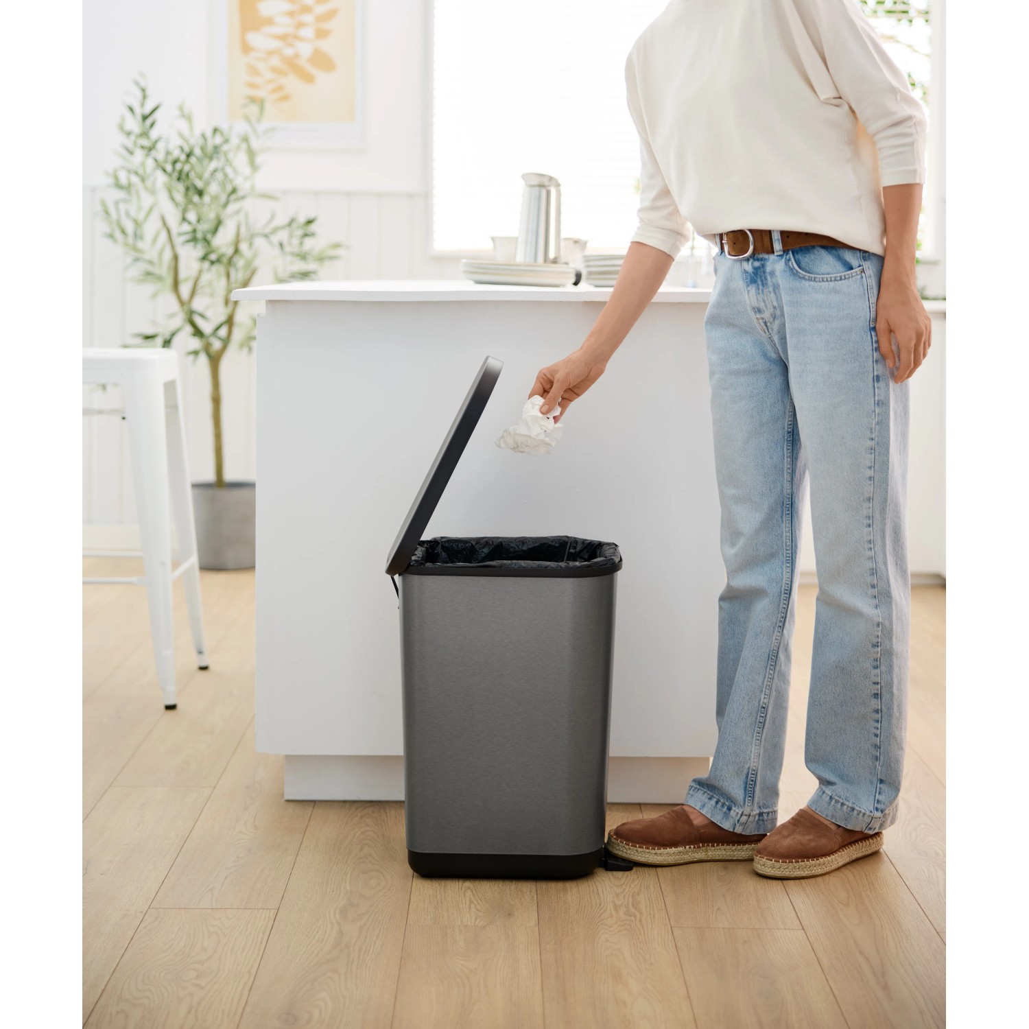 Rotho Treteimer Ribo IML Graphit 35 l kaufen bei OBI
