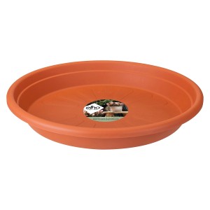 Elho Universal Untersetzer, Ø 25cm, Terrakotta, für Blumentöpfe, fängt Wasser auf.