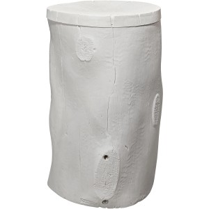 Garantia Regentonne Woodstock, Baumstamm-Optik in Grau, 400 l Fassungsvermögen.