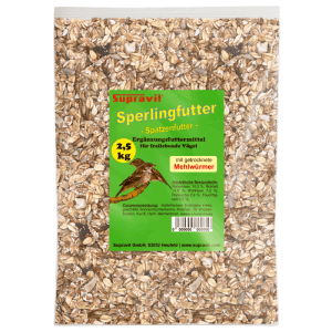 Supravit Spatzenfutter und Sperlingsfutter Vogelfutter mit Mehlwürmern