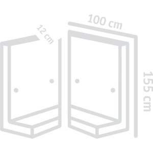 Diephaus L-Stein Ecke bewehrt Grau 90° (2-teilig) mit Maßangaben.