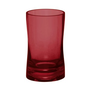 Burgunderroter Zahnputzbecher Kleine Wolke Golden Fortune aus Kunststoff.