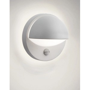Graue Philips MyGarden June LED-Außenwandleuchte mit Bewegungssensor, 19,5x19,5x13,5 cm.
