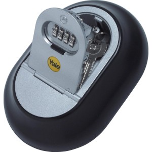 Yale Schlüsselbox Y500 für Außen, mit Zahlencode und Schlüsseln.