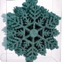 Baumschmuck-Set: 12 mintfarbene Schneeflocken mit Glitzer, Weihnachtsbaumschmuck.