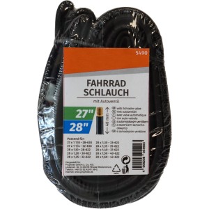Prophete Fahrradschlauch 2er Set, 27/28 Zoll mit Autoventil, verpackt.