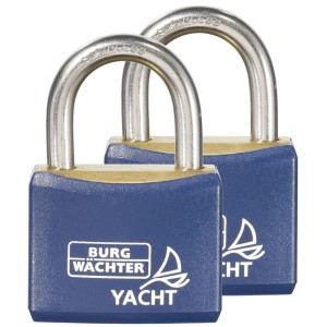 Burg-Wächter Vorhangschloss-Set Duo 460, 2 blaue, seewasserfeste Schlösser mit Edelstahlbügel.