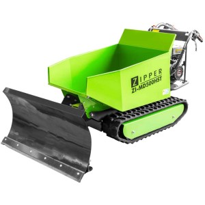 Zipper Miniraupendumper ZI-MD500HST mit Schneeschild, eine Baumaschine für schweres Gelände.
