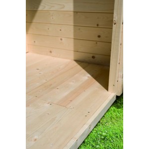 Karibu Fußboden aus 16 mm Massivholz für Gartenhaus, Sockelmaß 300x213 cm.