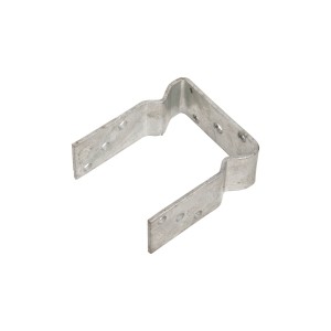 U-Form Stützenschuh zum Aufschrauben, feuerverzinkt, 120 mm Pfostengröße.