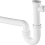 Weißer Röhrensiphon (44,8 mm) für Spüle, zur Vermeidung von Gerüchen aus der Kanalisation.