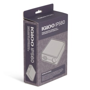 Igloo IPS60 Adapter für Kühlboxen, anthrazitfarbener Netzadapter in Originalverpackung.