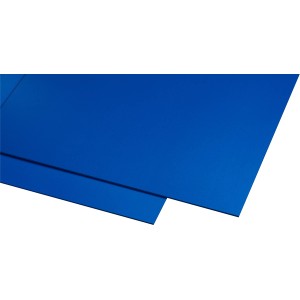 Blaue Guttagliss Hobbycolor Kunststoffplatte, 50x100cm, ideal für Bastelarbeiten und Modellbau.