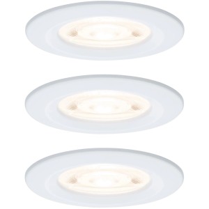 Weiße, matte Paulmann LED-Einbauleuchte Nova GU10 Flat. Flacher LED-Einbaustrahler für Bad & Außenbereich mit warmweißem Licht.