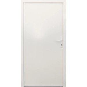 Stahl-Nebeneingangstür NS1 Weiß Nach Außen Öffnend 88 x 198 cm Anschlag R