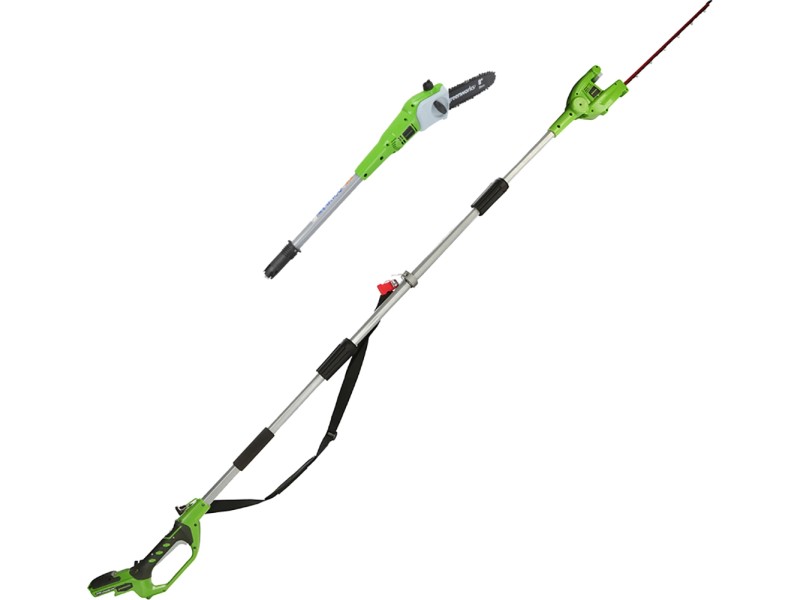 Greenworks AkkuTeleskopHeckenschere Sägekombo G40PSHK2 KIT 40 V