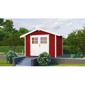 Weka Gartenhaus 122 Gr.3, Satteldach, schwedenrot, mit Doppeltür. Holz-Gartenhaus für den Garten.