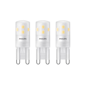 Drei Philips G9 LED Leuchtmittel, 1,9 W, warmweiß, für den Innenbereich.