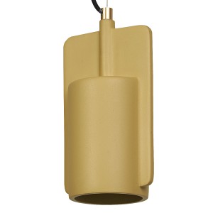 Goldene Ledvance Pendelleuchte Decor Mold aus Metall und Beton.