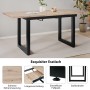 okwish Esstisch Erweiterbar/Rechteckig Kaffee-Freizeittisch aus Eisen 140 x 80 cm Natur_6