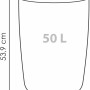 Skizze der Scheurich Pflanzsäule Linetto High, Maße: Ø 38 cm x 54 cm, 50L Volumen.