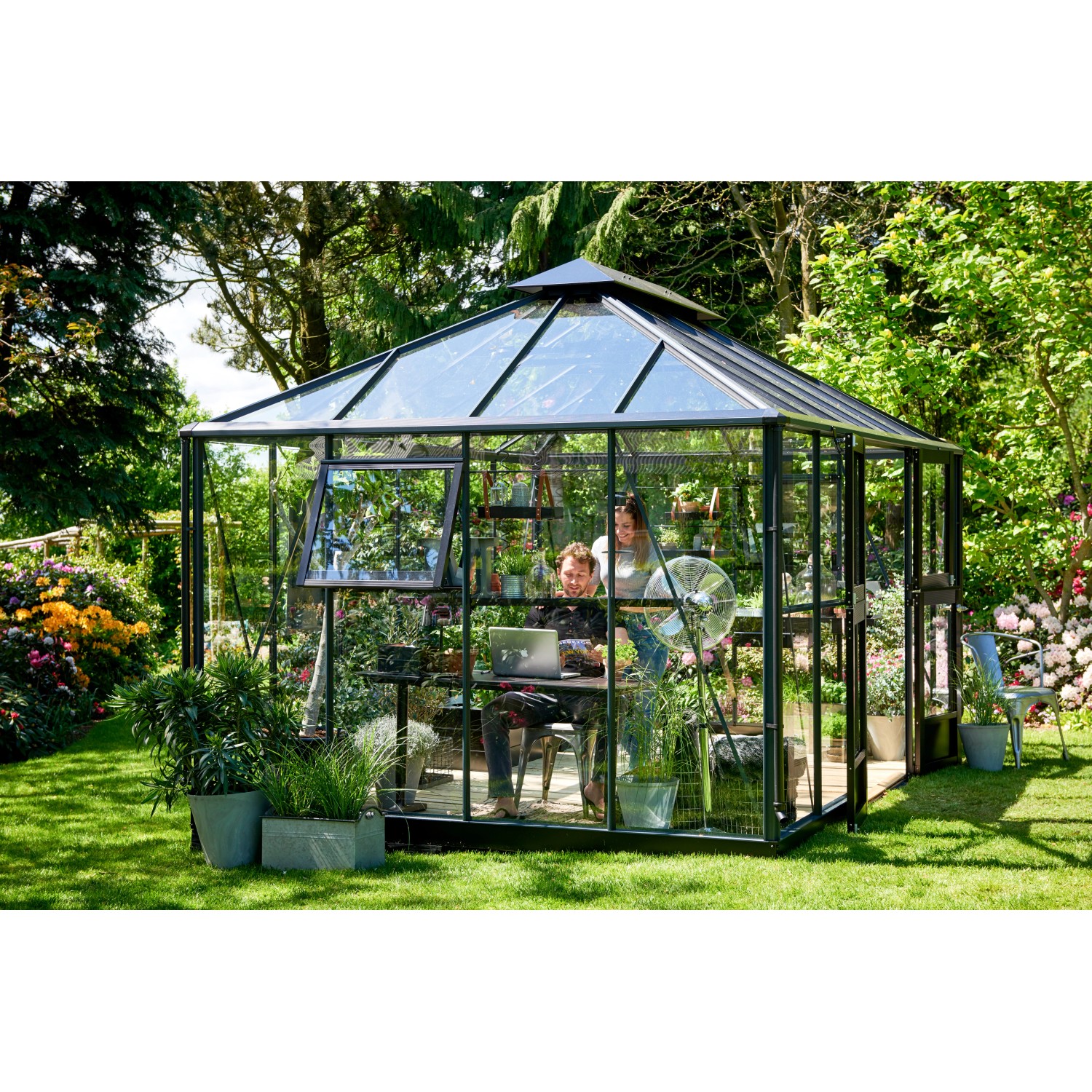 Juliana Gewächshaus Grand Oase 13 m² 3 mm Sicherheitsglas Anthrazit