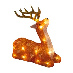 Liegendes, braunes Konstsmide LED-Acryl Reh mit 24 warmweißen Dioden für die Weihnachtsdeko.