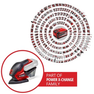 Einhell Akku-Multischleifer TE-OS 18/150 Solo, Teil der Power X-Change Familie.