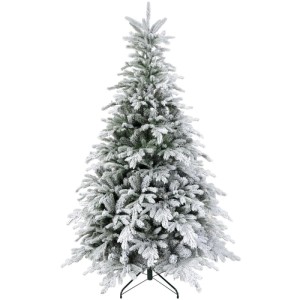HOMCOM Künstlicher Weihnachtsbaum 180 cm, schneebedeckt, mit üppigen Zweigen und schwarzem Standfuß.