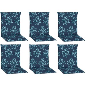 Beo Sitzauflage Niedrigehner Bunde 6er-Set Hellblau-Dunkelblau