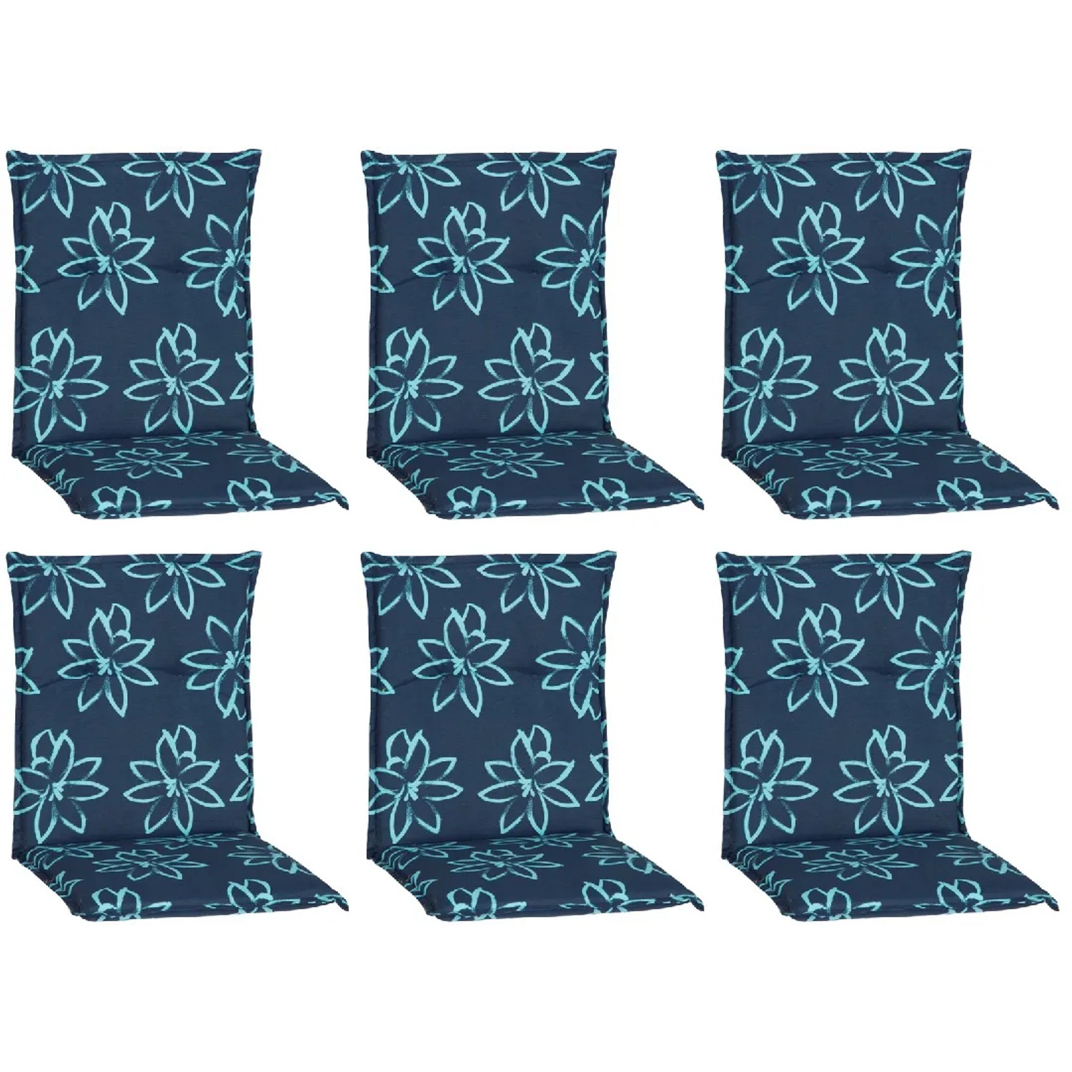 beo® 6er set texas be743 dschungel print mit vogel... Beo Sitzauflage Niedrigehner Bunde 6er-Set Hellblau-Dunkelblau kaufen ...