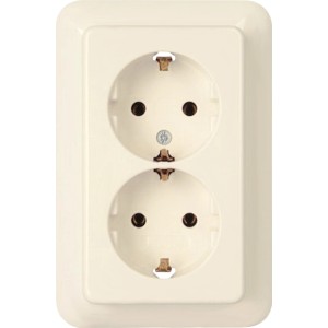 Kopp 2-fach Steckdose Rivo in Cremeweiß für den Innenbereich.