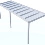 Weiße Terrassenüberdachung Professional (700x250cm) mit Glasdach und schlanken Pfosten.