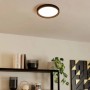 Schwarze LED-Deckenleuchte Idun-E von Eglo, 28,5 cm Durchmesser, warmweißes Licht.
