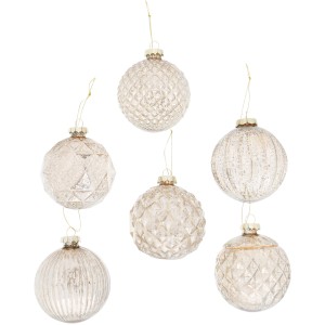 Boltze Weihnachtskugel Alisson 6-fach sortiert Champagner