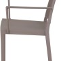 Siena Garden Stapelsessel Square in Taupe, 56x57x80 cm. Gartenstuhl mit Armlehne.