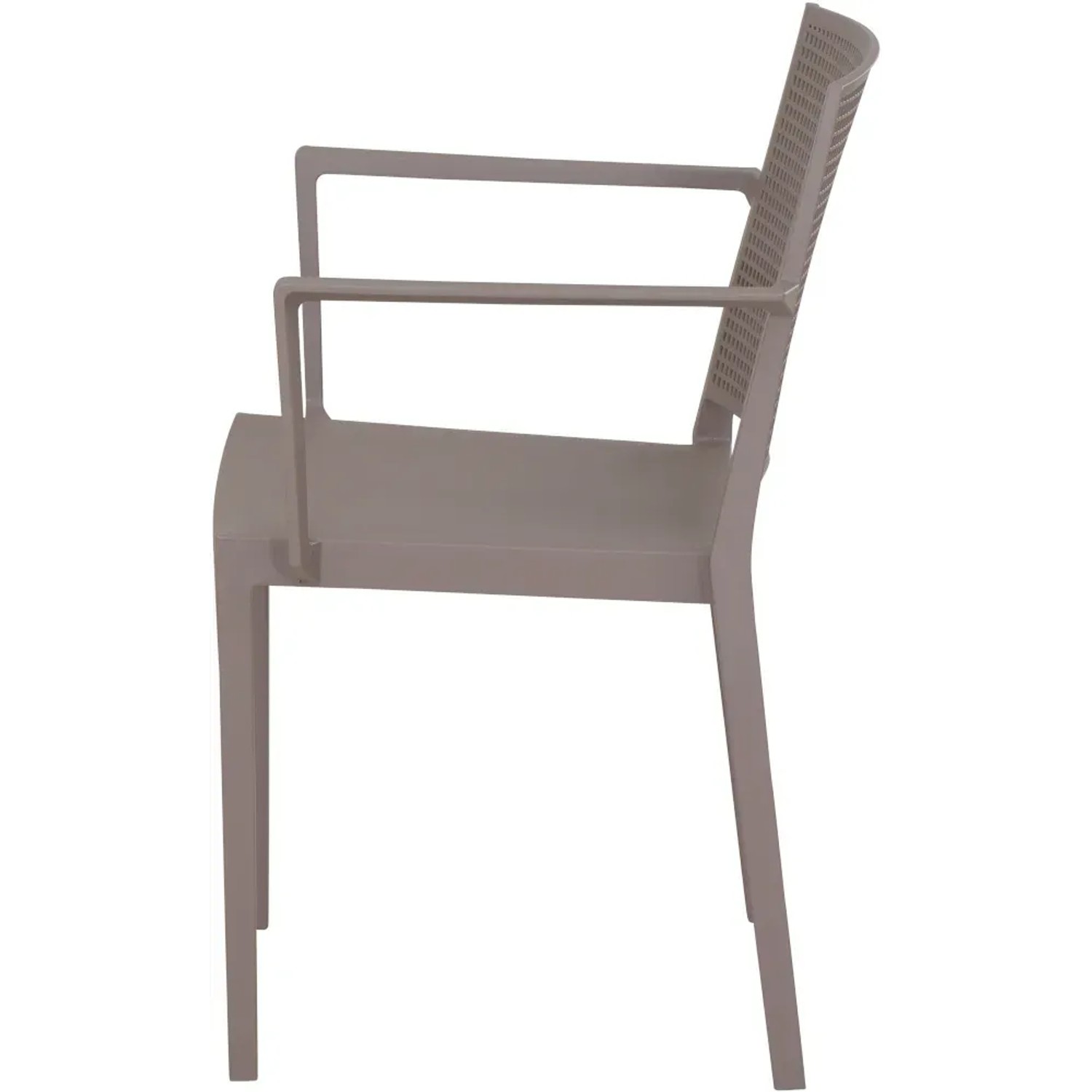 Siena Garden Stapelsessel Square in Taupe, 56x57x80 cm. Gartenstuhl mit Armlehne.