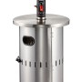 Enders Terrassenheizer Solid Eco Green aus Edelstahl, 6 kW, mit Ablagefläche und versenkbarer Säule.