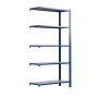 Blaues Ar Shelving T Profil Regal, 250x60x40 cm, mit 5 Böden und 180 kg Traglast.
