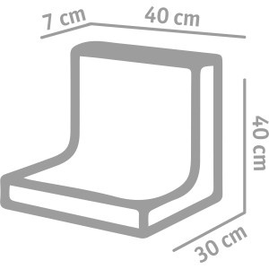 Grauer Diephaus L-Stein 40x40x30x7 cm, ideal für Einfassungen und Geländestabilisierung.