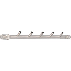 Siro Hakenleiste aus Edelstahl, feingeschliffen, mit 5 Haken und einer Länge von 320 mm.