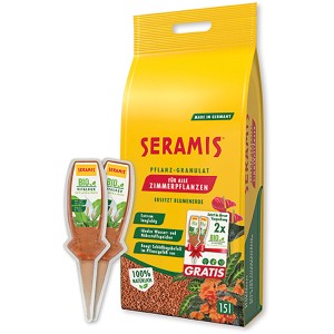 Seramis Pflanzgranulat 15 l für Zimmerpflanzen mit 2 Bio-Vitalkuren.