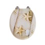 Ovaler Sinobath WC-Sitz mit maritimem Strandmotiv: Sand, Seesterne, Muschel, Seil.