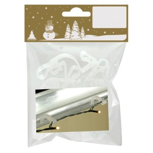 Dachrinnenhaken für Weihnachtsbeleuchtung, 10er-Pack, transparente Kunststoffklemmen.