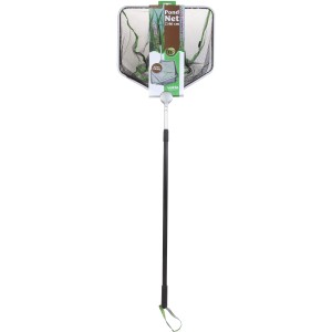 Velda Teichkescher, eckig, 46 cm, mit Teleskopstiel für Teichpflege und -reinigung.