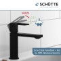 Schütte Waschtischarmatur Manhattan, schwarz matt, mit Eco-Click Funktion für bis zu 50% Wasserersparnis.