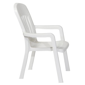 Weißer Sieger Comtesse Stapelsessel aus Kunststoff, ideal für den Garten.