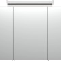 Posseik Spiegelschrank, 80 cm breit, anthrazit mit Softclose und Aufsatzleuchte.