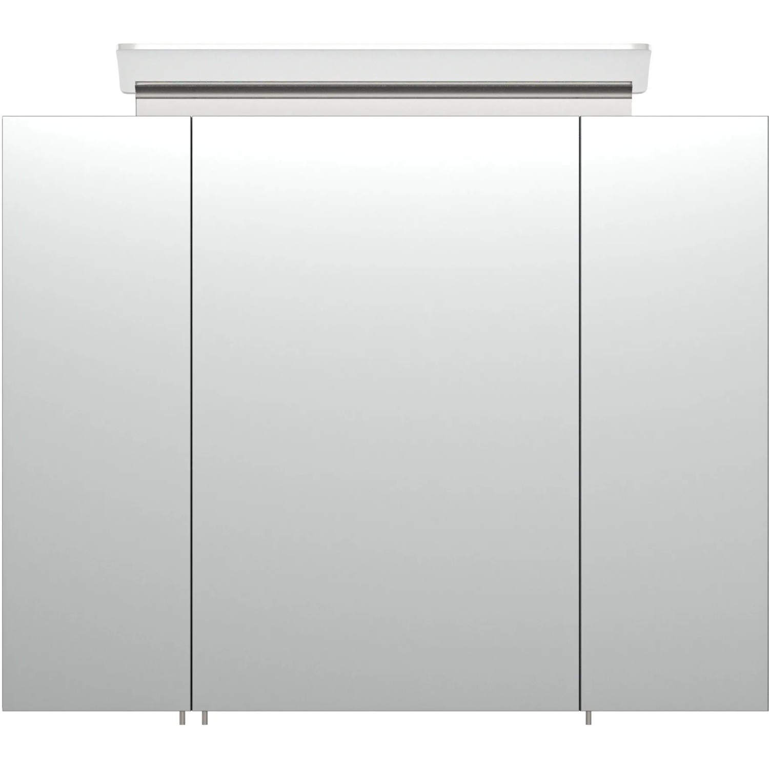 Posseik Spiegelschrank, 80 cm breit, anthrazit mit Softclose und Aufsatzleuchte.